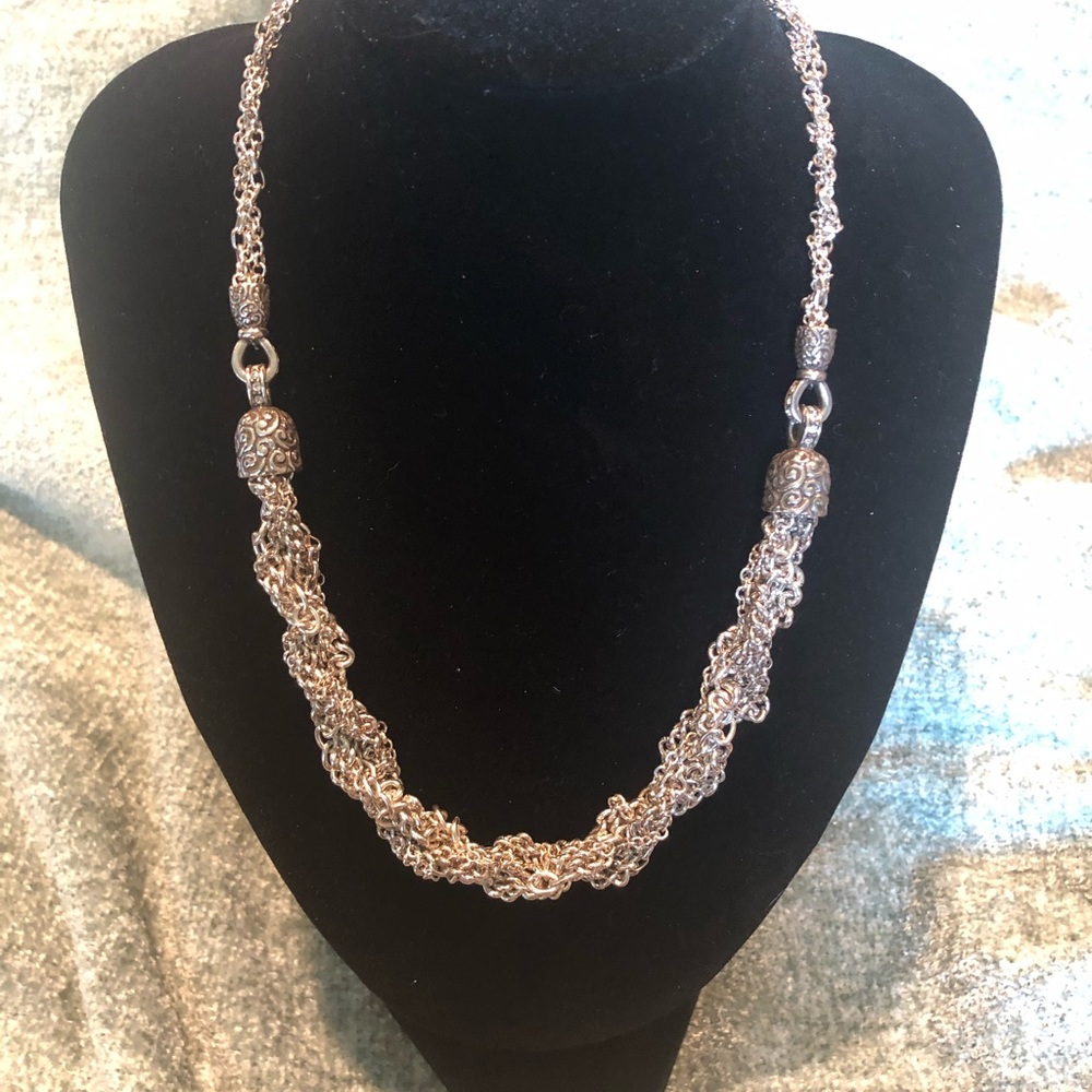Brighton Silver Twisted Statement Necklace